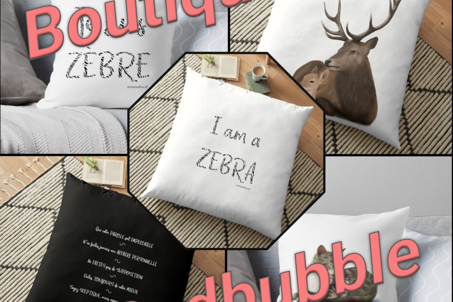 Boutique Redbubble des produits d'Audrey Janvier - Collection Zen et zèbre, Bonne nuit mon petit