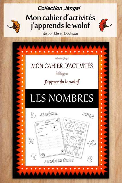 couverture du cahier d'activités en wolof pour apprendre les chiffres