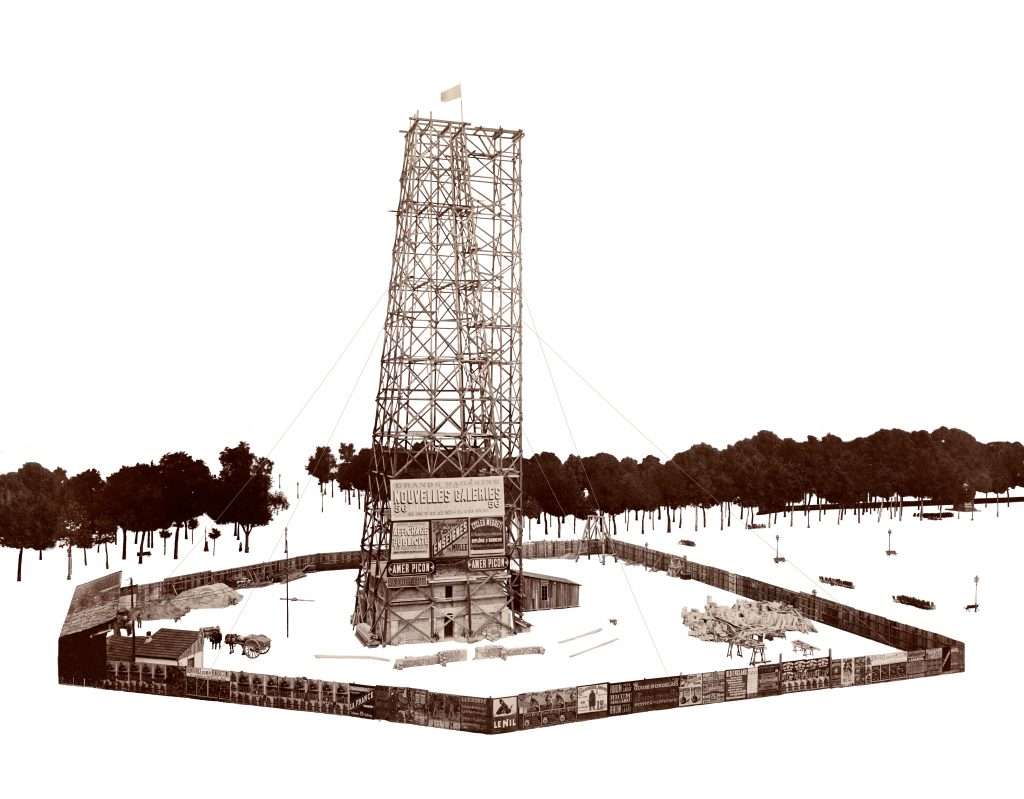 Carte Postale ancienne détourée pour l'animation de La construction de la colonne des Girondins à Bordeaux (pour 2Roqs)