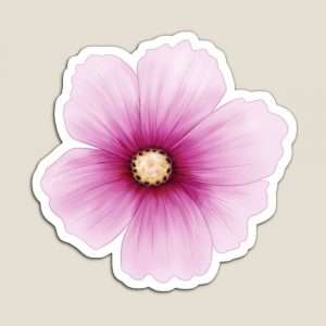 magnet de fleur rose type cerisier