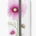 housse coque de téléphone blanche avec fleurs de cosmos