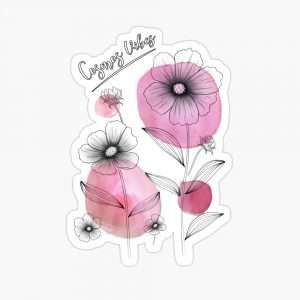 autocollant sticker des fleurs de cosmos