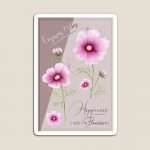 magnet avec illustration de fleurs de cosmos pour la collection Cosmos Vibes