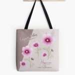 sac tote bag avec illustration de fleurs de cosmos pour la collection Cosmos Vibes