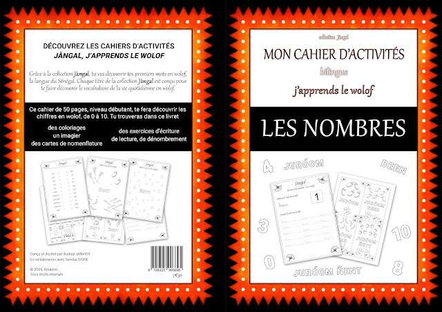 couverture du cahier d'activités en wolof pour apprendre les chiffres