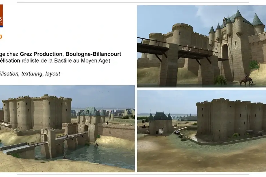 La Bastille, reconstitution historique en 3D Portfolio Images de synthèse et animation d'Audrey Janvier.