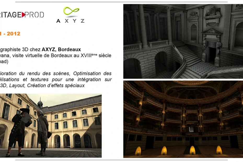 Images du projet Imayana, reconstitution de Bordeaux historique pour Axyz