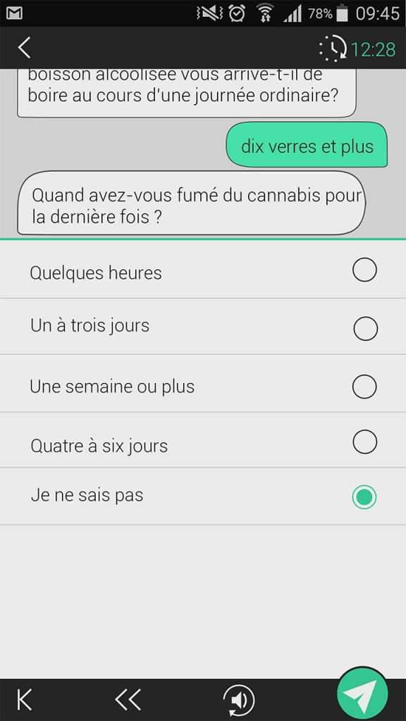 Interface 2D et UI de l'application Help-ados pour les adolescents en mal-être psychologique