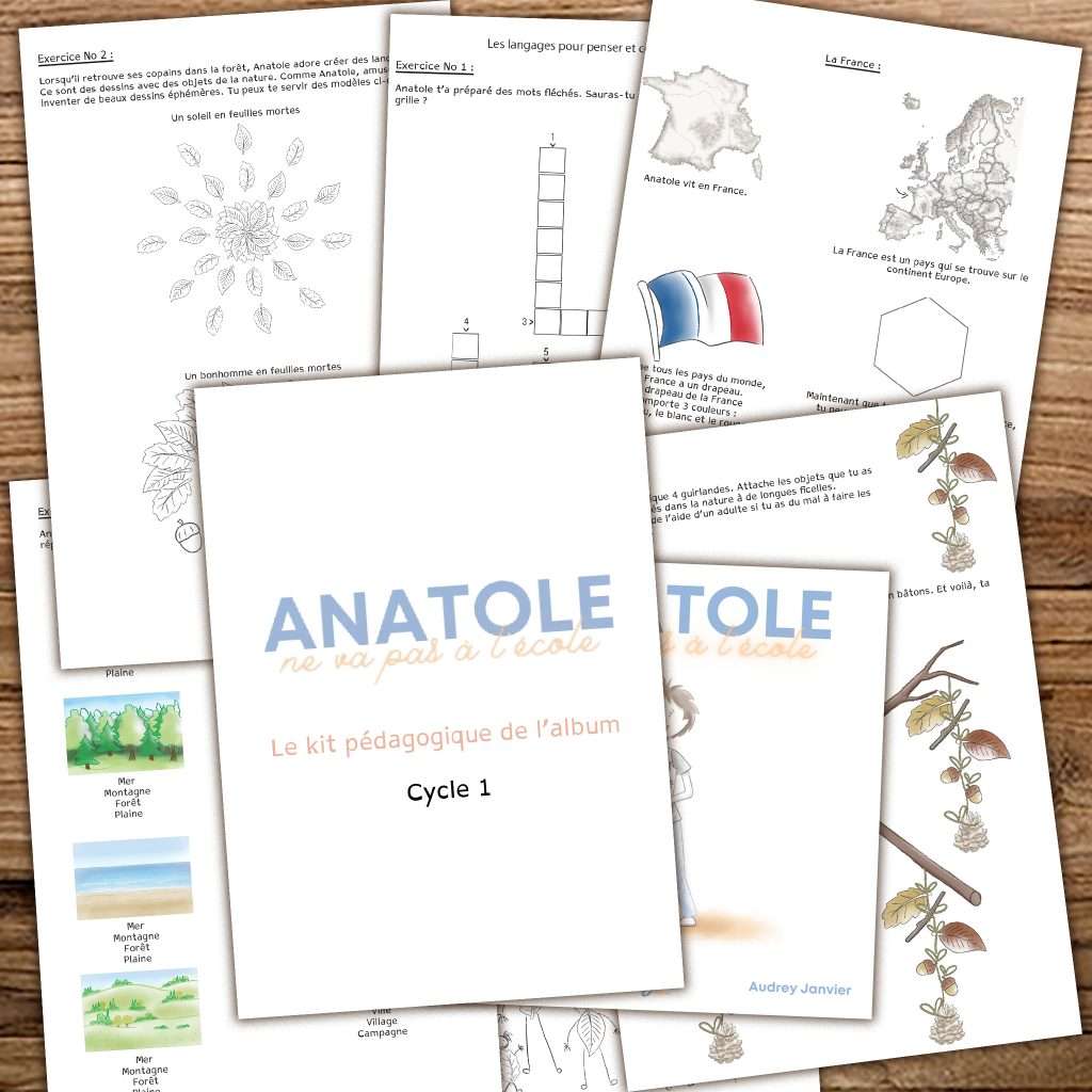 Découvrez le kit pédagogique d'Anatole ne va pas à l'école, un livre pour enfant autour de l'IEF, l'instruction en famille, l'école à la maison