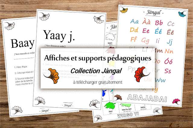 Affiches pour apprendre la langue wolof - collection Jàngal pour décorer la maison et supports pédagogiques