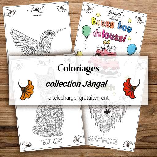 Coloriages pour enfants en wolof - collection Jàngal