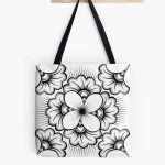 sac tote bag avec fleur blanche