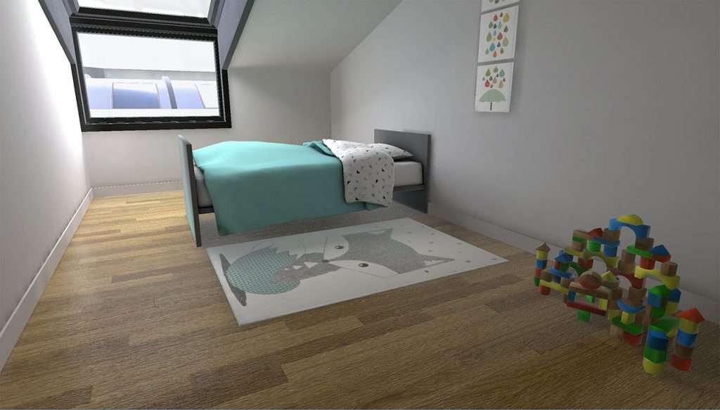 Chambre d'enfant modélisée en 3D et Unity 3D