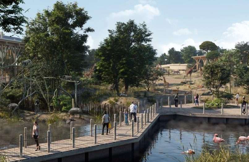 Vue en image de synthèse du parc animalier zoo