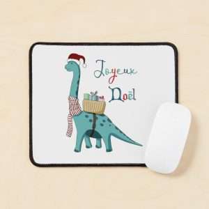 Tapis de souris avec illustration de Noël du dinosaure Brachiosaure