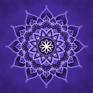 Mandala du chakra 3eme oeil violet - illustration d'audrey janvier