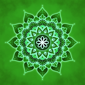 Mandala du chakra coeur vert - illustration d'audrey janvier